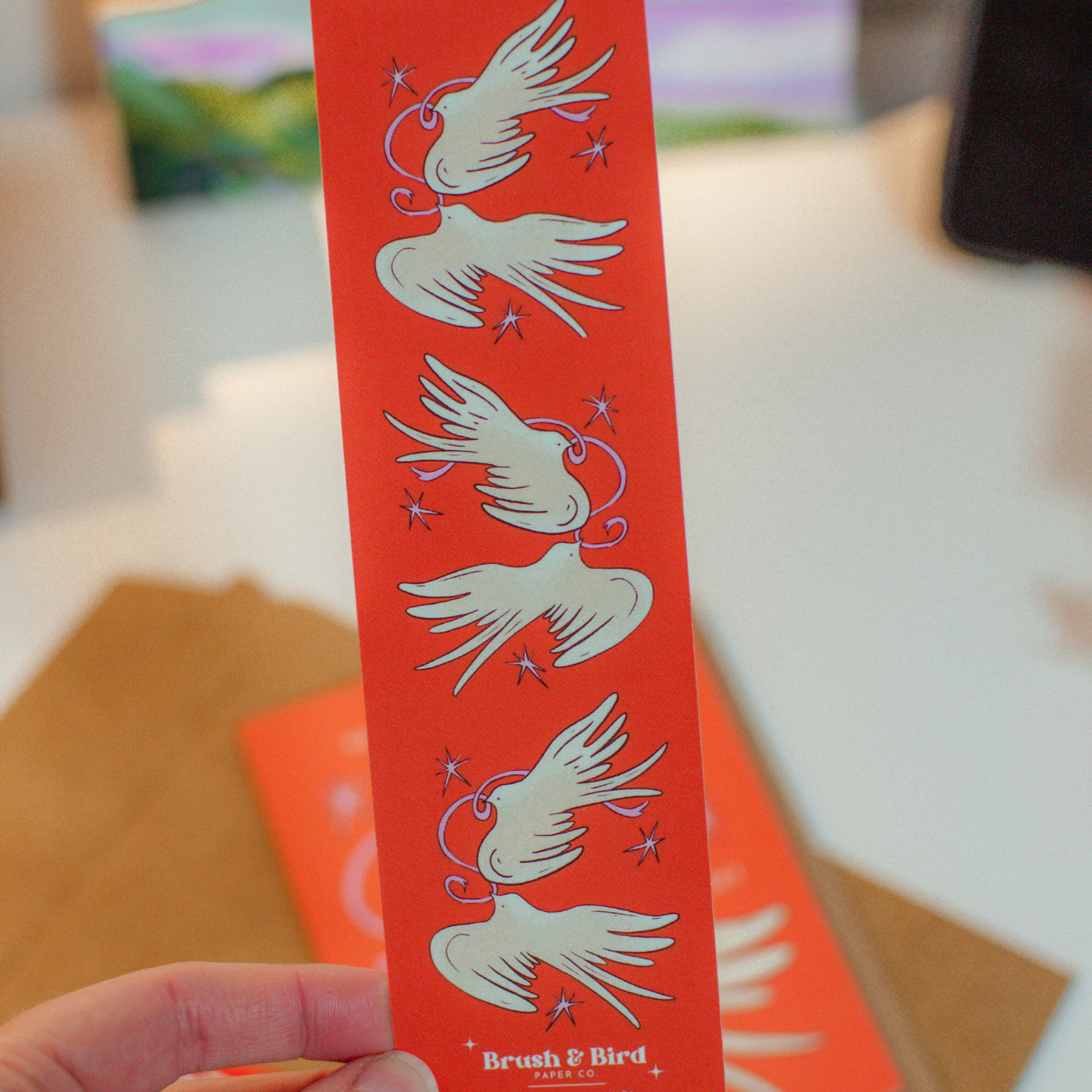 Brush + Bird Paper Co. - Love Birds Bookmark | Illustrated Valentines Day Bird Design