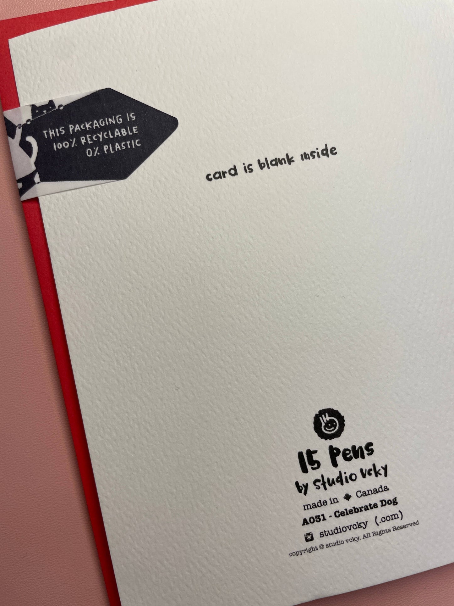 studio vcky - Greeting Card - Pen15 - Celebrate Dog