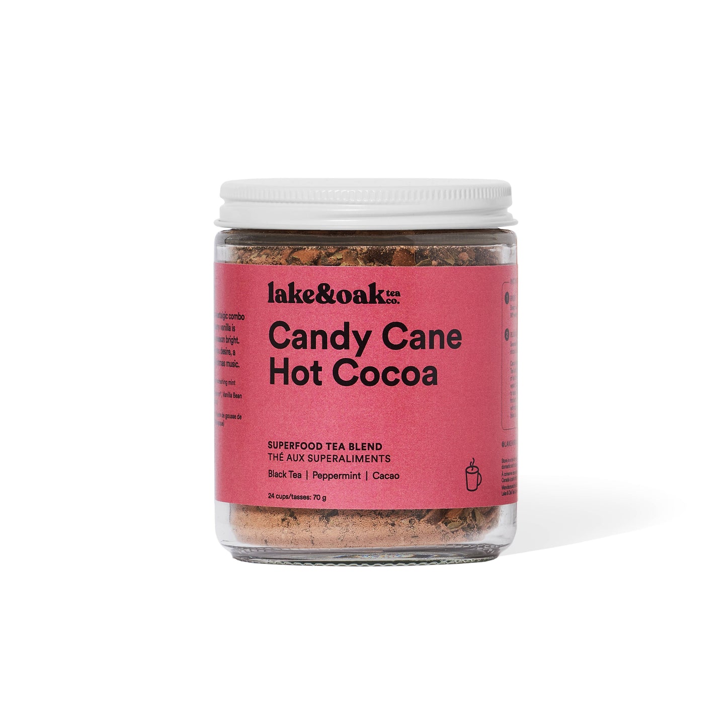 Lake & Oak Tea Co. - Candy Cane Hot Cocoa - Superfood Tea Blend