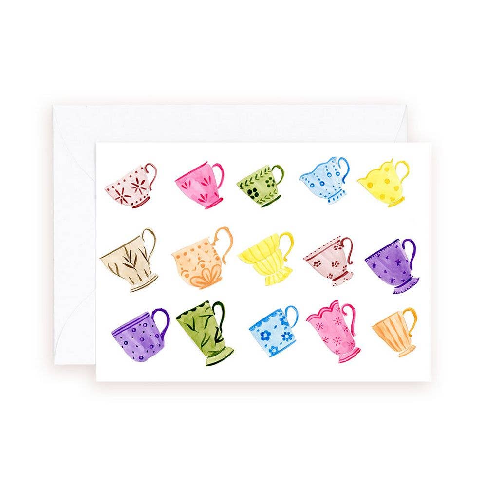 Almeida Illustrations - Mini Card - Teacup Party Enclosure Card - Agricola Street Books