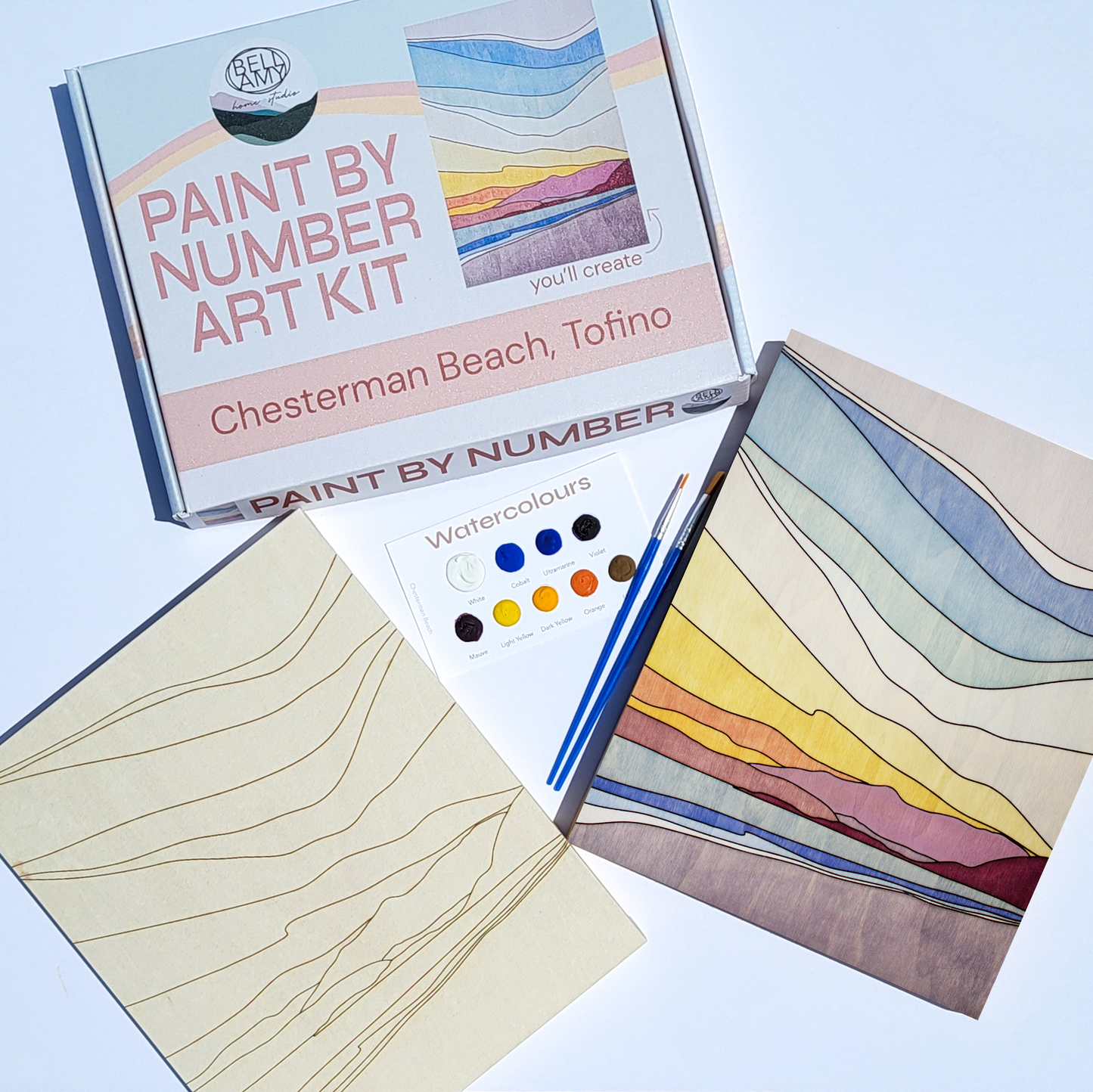 Bellamy Home Studio - Paint By Number Art Kit - Chesterman Beach, Tofino