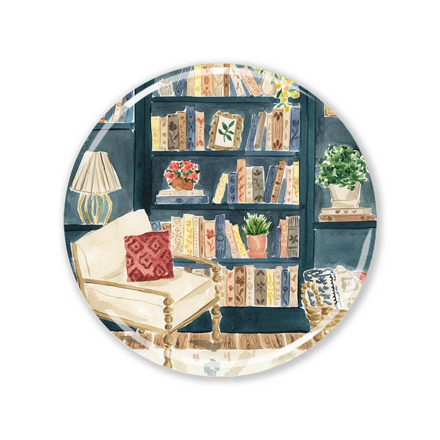 Almeida Illustrations - Magnet de réfrigérateur « Coin lecture douillet » (7,6 cm) | Pour les amoureux des livres