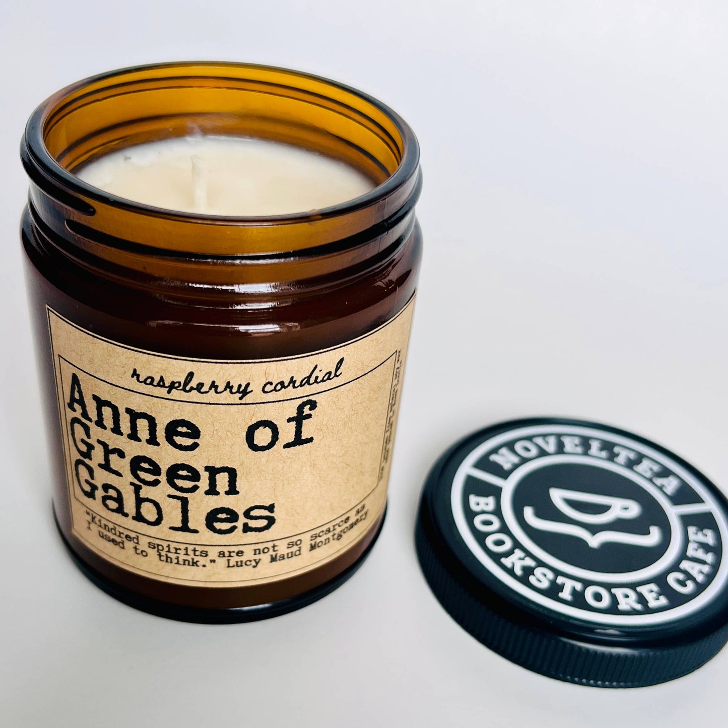 NovelTea Bookstore & Gifts - Anne of Green Gables - Raspberry Cordial Scented Candle - Agricola Street Books