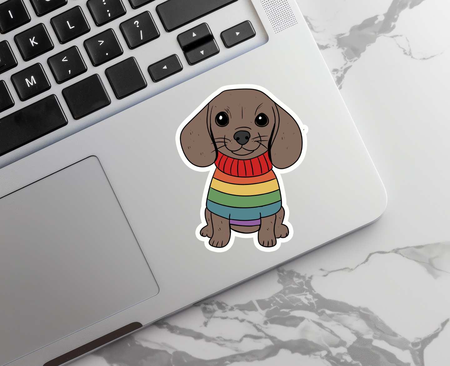 Rebel and Siren Stickers - Rainbow Dachshund Dog | Pride | Waterproof Sticker | 3"