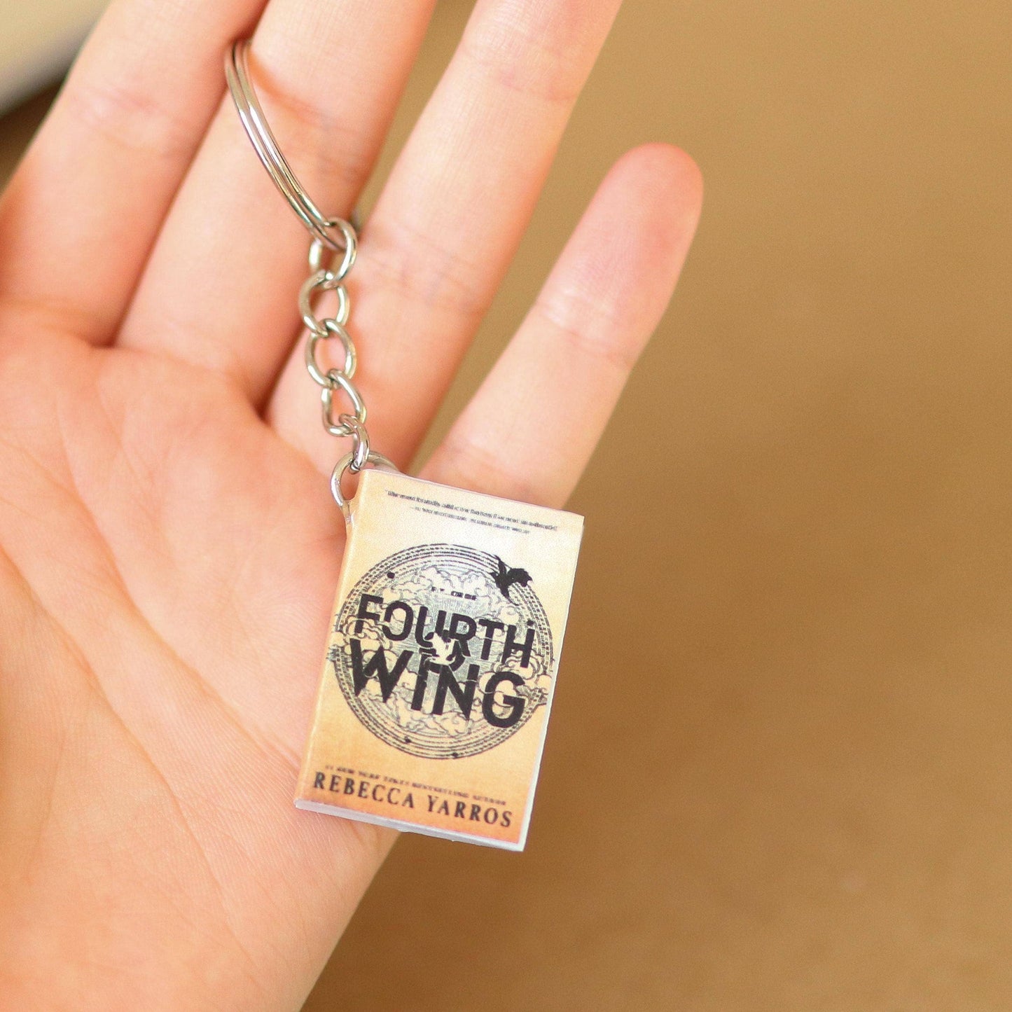 The Sticker Shop - Handmade Mini Fourth Wing Book Keychain By Rebecca Yarros
