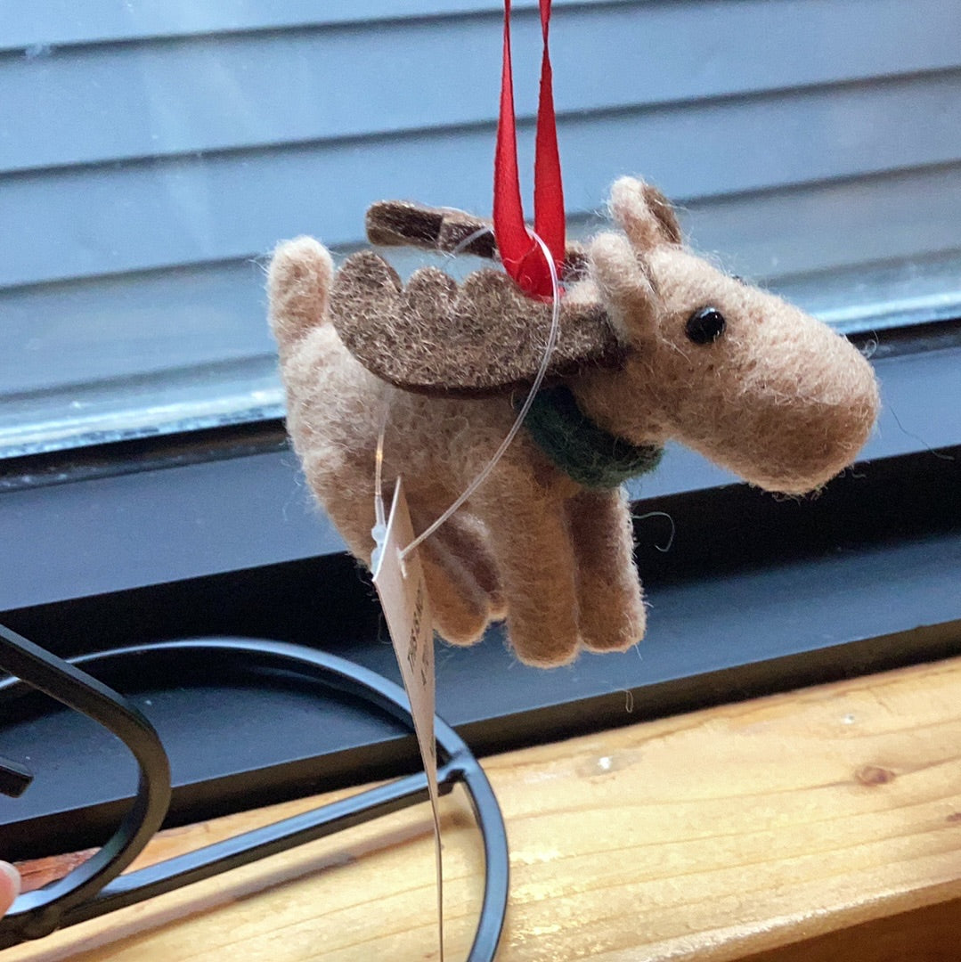 Wool Moose Ornament - Agricola Street Books