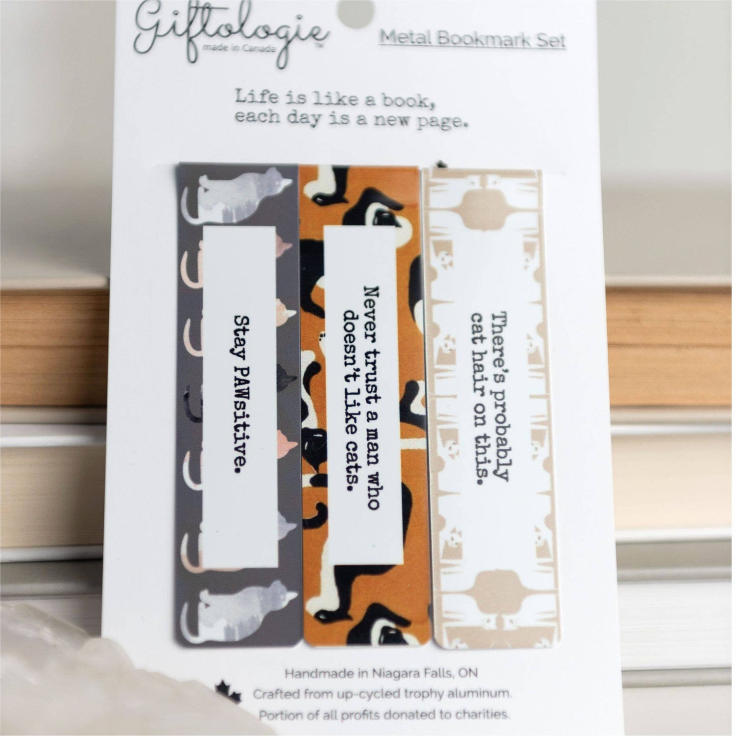 Giftologie - Cat Lady Bookmark Trio - feline, cat quotes | Eco Gift - Agricola Street Books