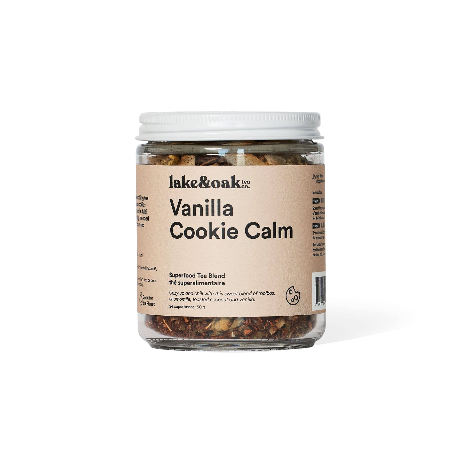 Lake & Oak Tea Co. - Vanilla Cookie Calm - Superfood Tea Blend - Agricola Street Books
