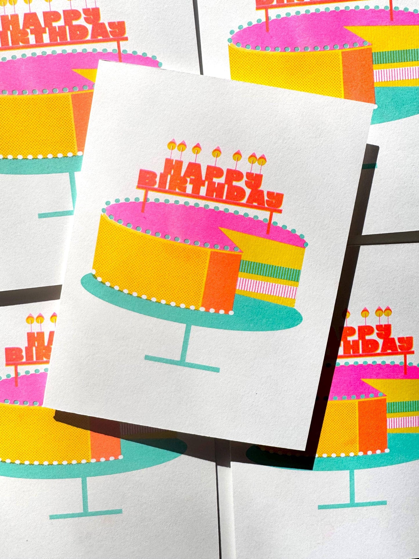 SLY EYE - Mid Century Modern Risograph Birthday Card