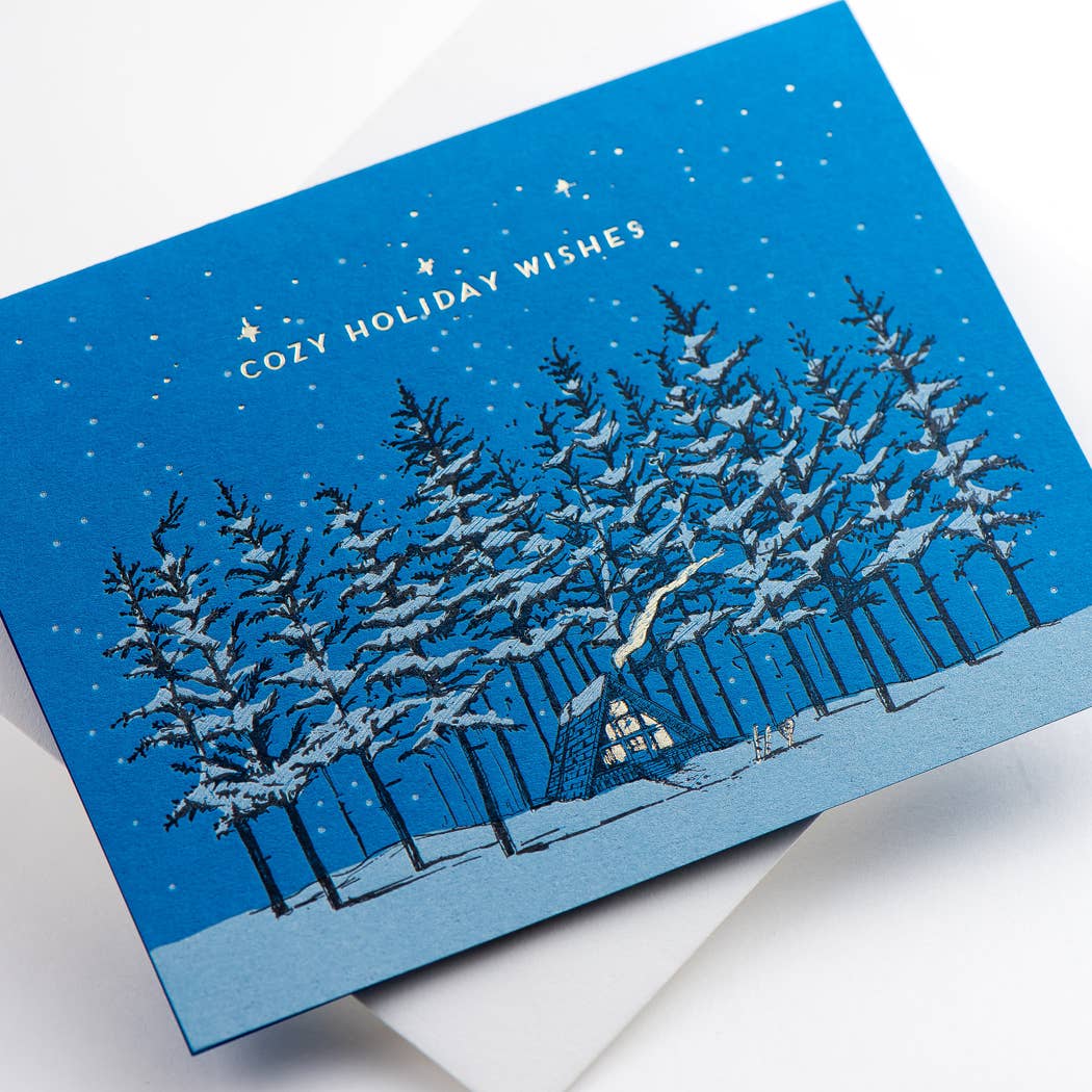 Porchlight Press Letterpress - Holiday Cozy A-Frame Card