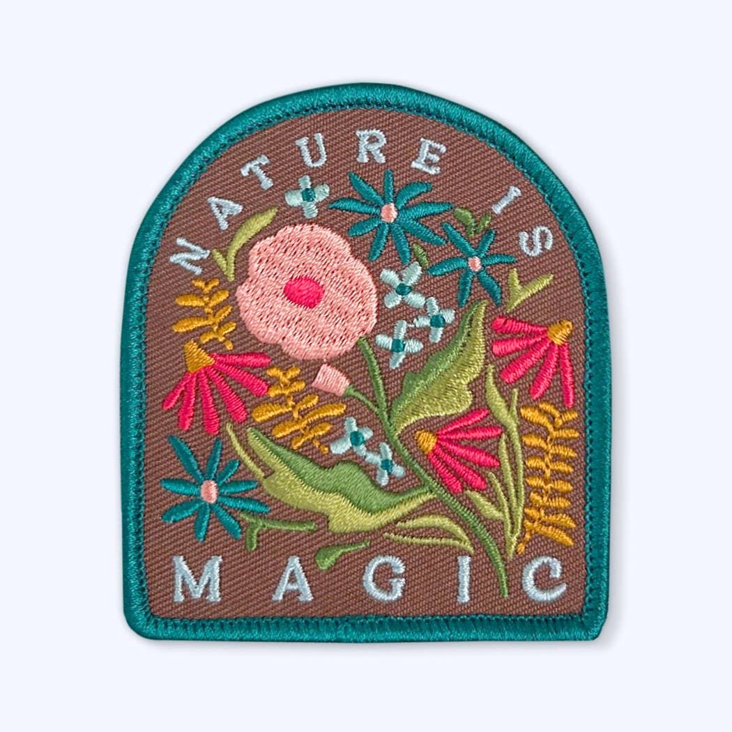 Bough & Antler Northwest Goods - Bright Floral Sew On Patch: Colorful 'Nature Is Magic' Theme