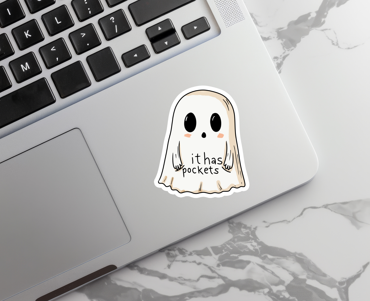 Rebel and Siren Stickers - It Has Pockets Ghost | Funny | Waterproof Sticker | 3"
