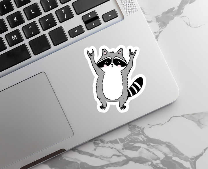 Rebel and Siren Stickers - Rocking Raccoon | Animal | Waterproof Sticker | 3"