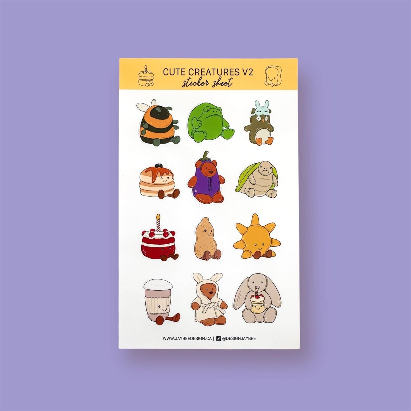 Jaybee Design - Cute Creatures V2 Sticker Sheet - Agricola Street Books
