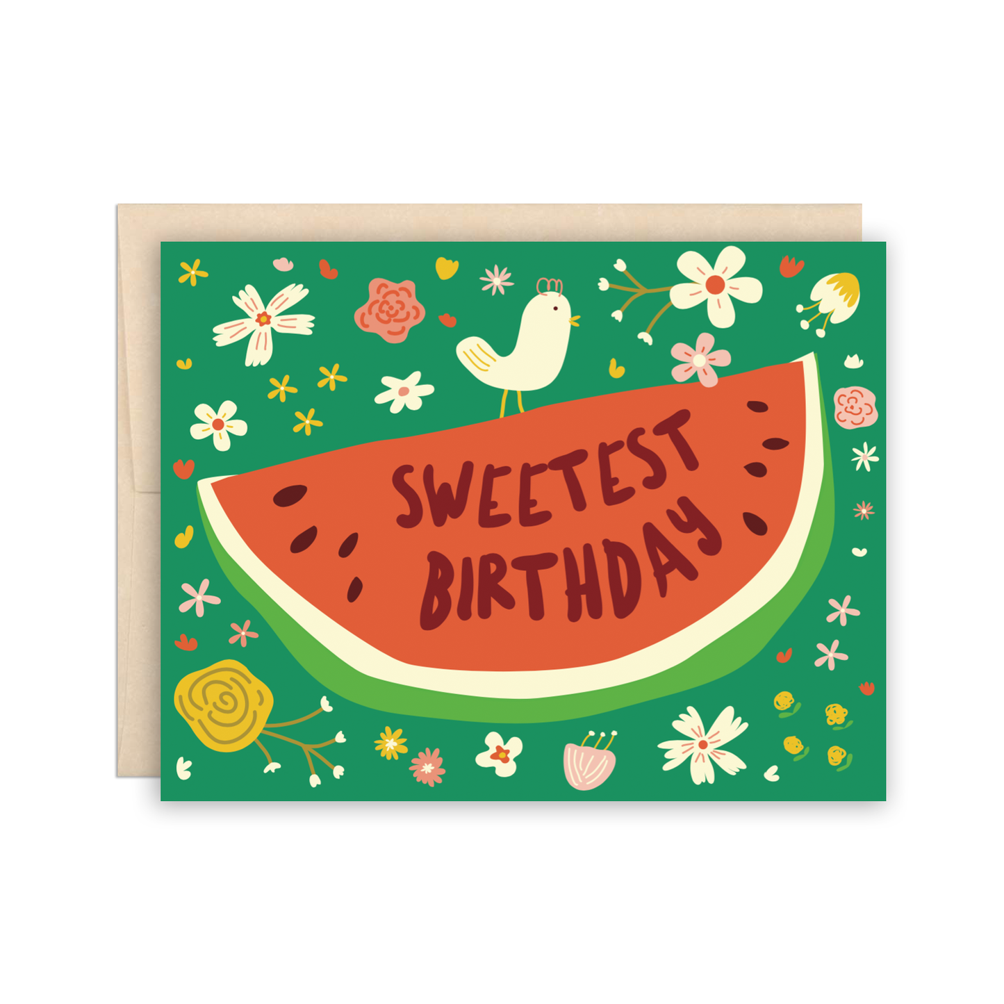 The Beautiful Project - Sweetest Birthday Mexican Folk Art Watermelon Card - Agricola Street Books
