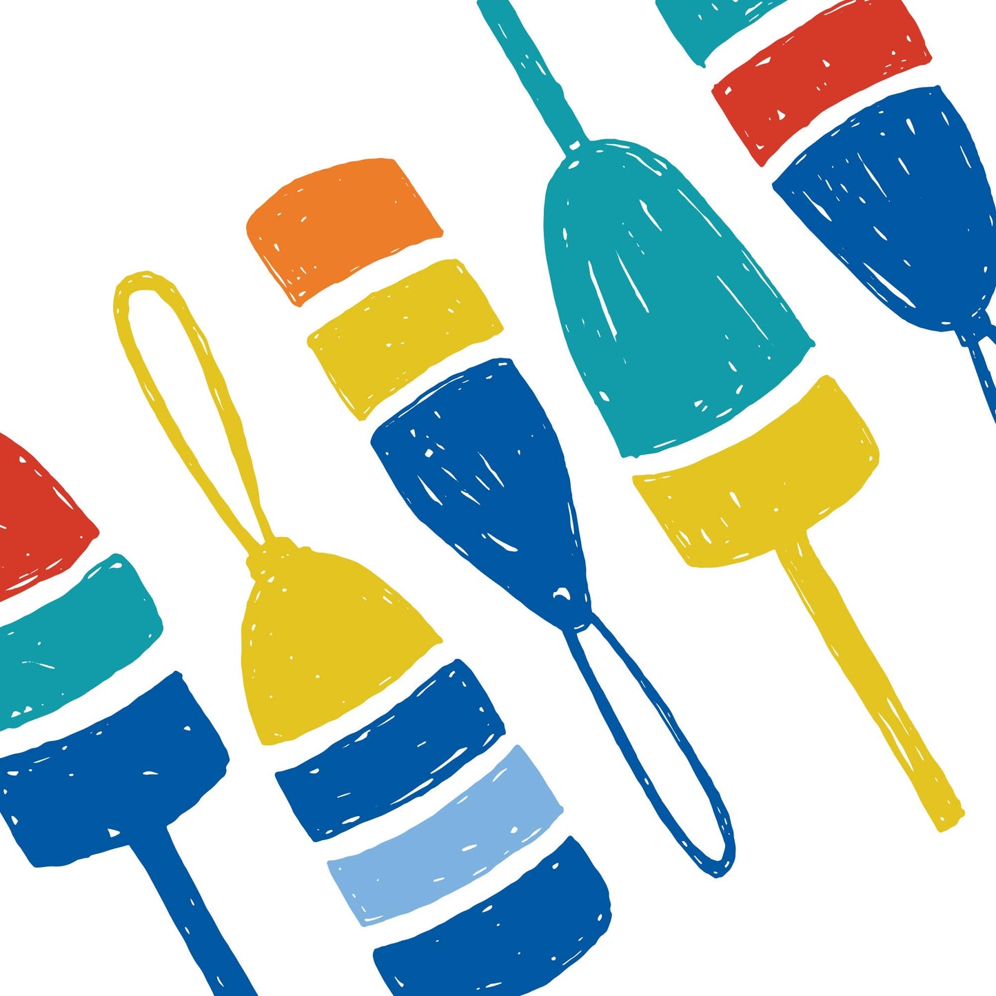 Inkwell Originals - East Coast Buoys Postcard - Agricola Street Books