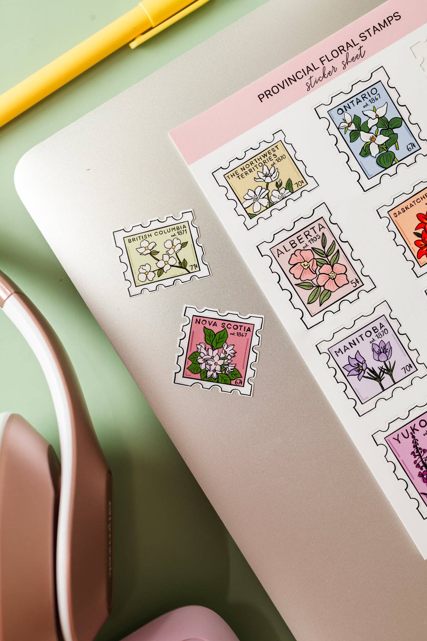 Jaybee Design - Provincial Floral Stamps Sticker Sheet