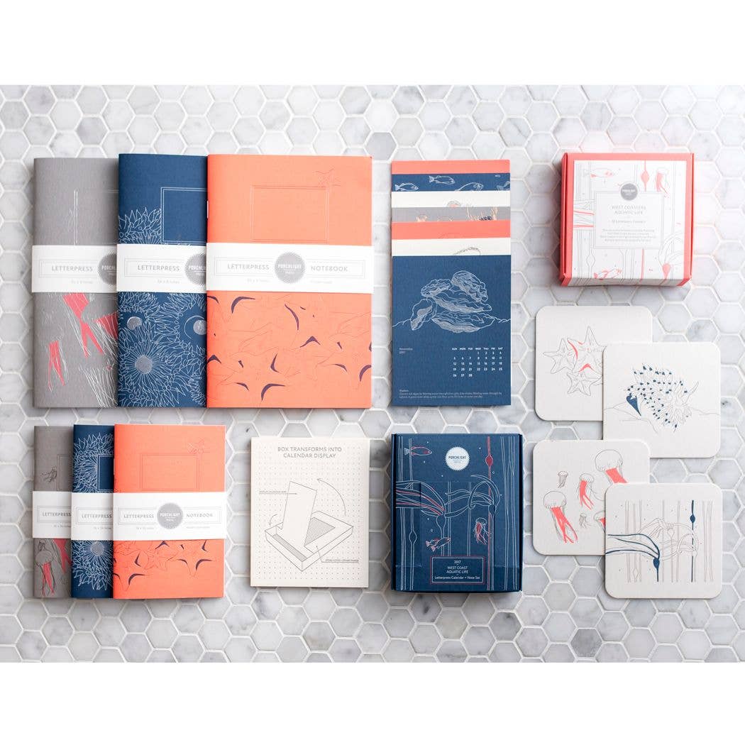 Porchlight Press Letterpress - Sea Anemone Pocket Notebook - Agricola Street Books