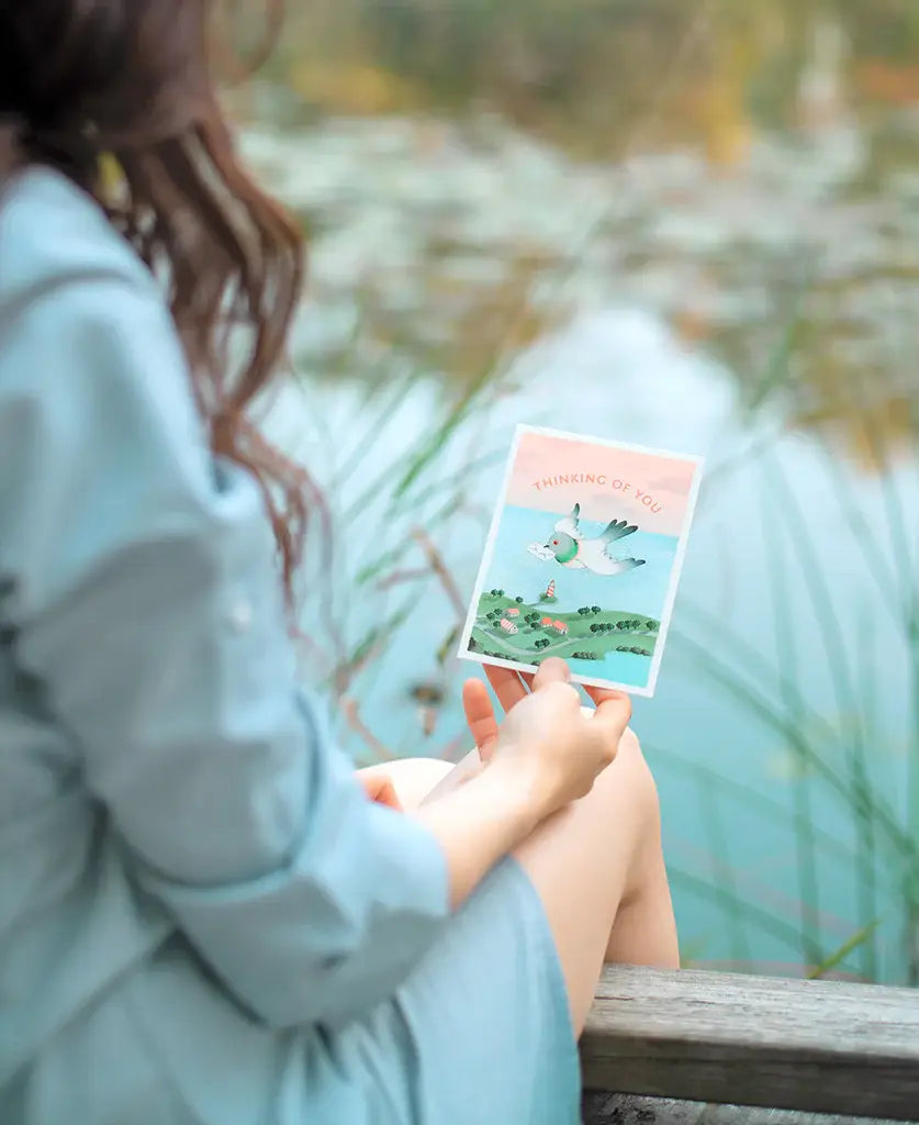 JooJoo Paper - Thinking of You Pigeon Greeting Card - Agricola Street Books