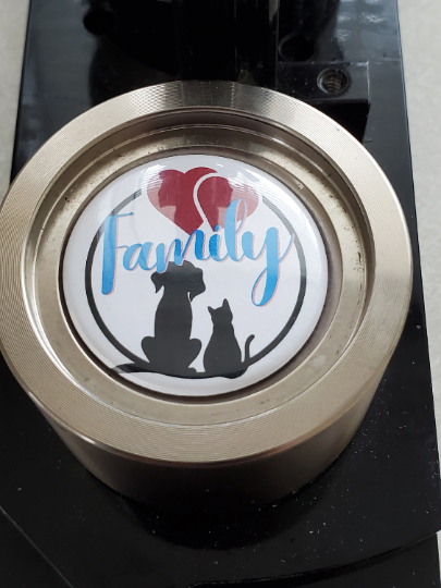 That Shirt Store & More - Family Dog Lover Cat Lover 1.5" Pinback Donation Button - Agricola Street Books