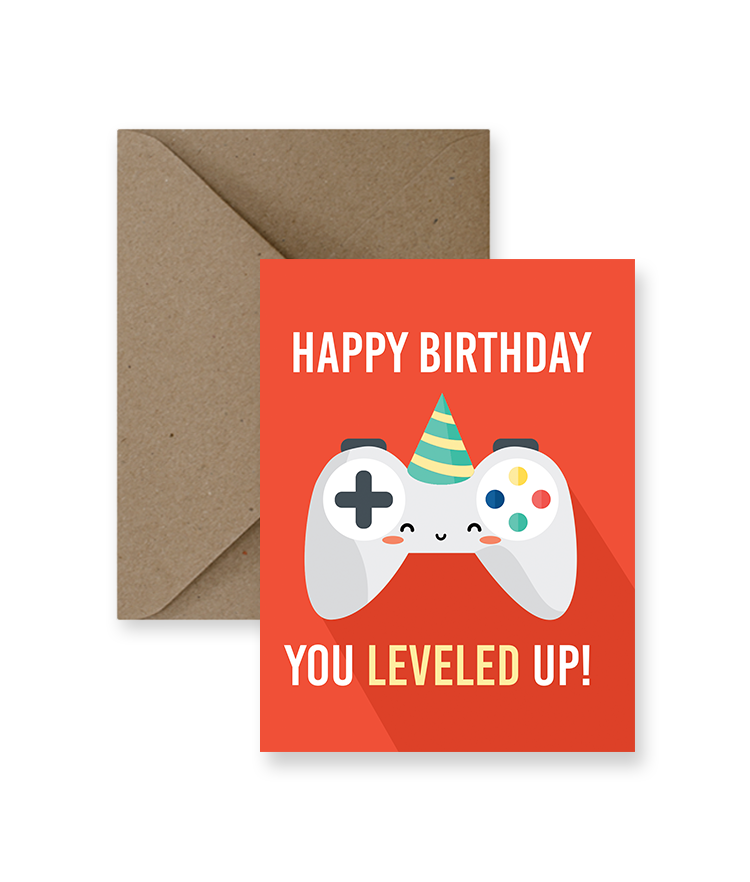 IMPAPER - Video Game Leveled Up Birthday Card - Agricola Street Books