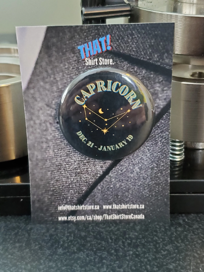 That Shirt Store & More - Capricorn Button Astrology Constellation Horoscope Birth Day - Agricola Street Books