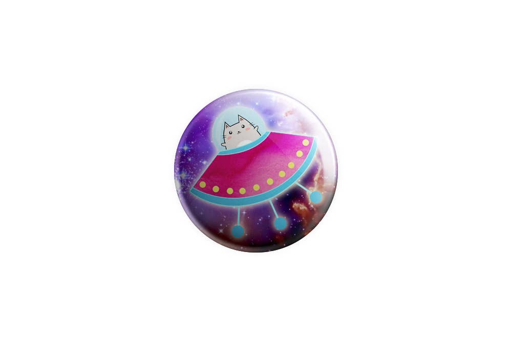 Space Cat Button Pinback Button/ Badge - Agricola Street Books
