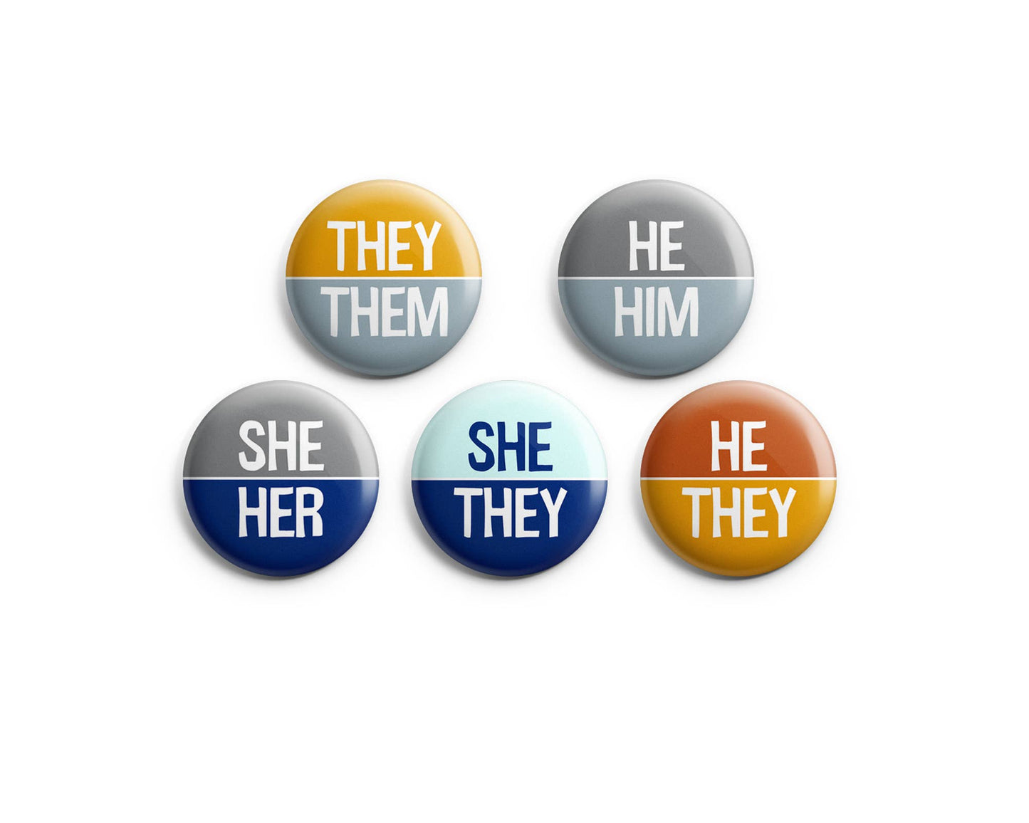 He/They Pronoun Pin - Agricola Street Books