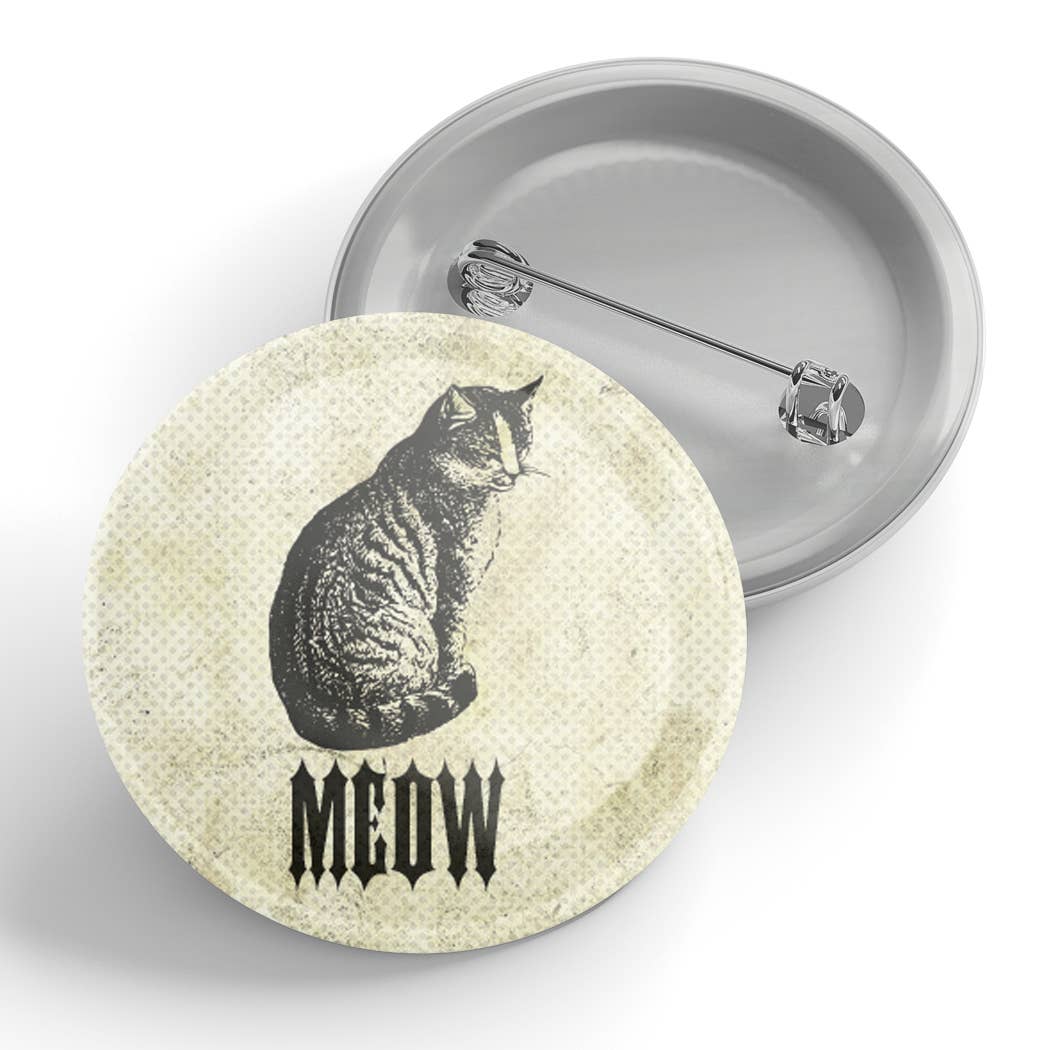 Black River Letterpress & Paper Co. - Meow (cat) Button - Agricola Street Books