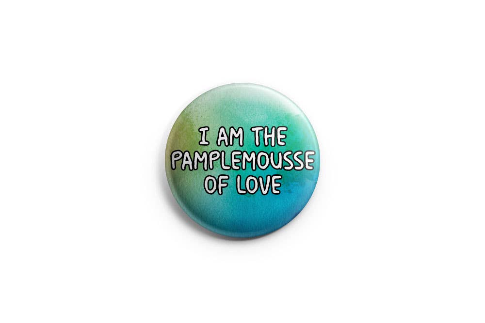 Prickly Cactus Collage - Pamplemousse of Love Pinback Button/ Badge - Agricola Street Books
