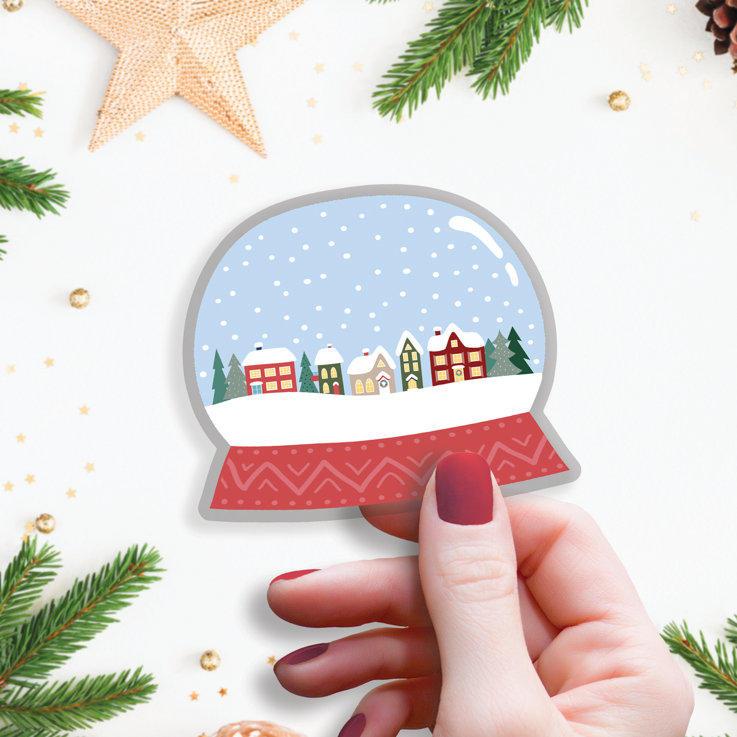 Wildly Enough - Christmas Snow Globe Sticker - Agricola Street Books