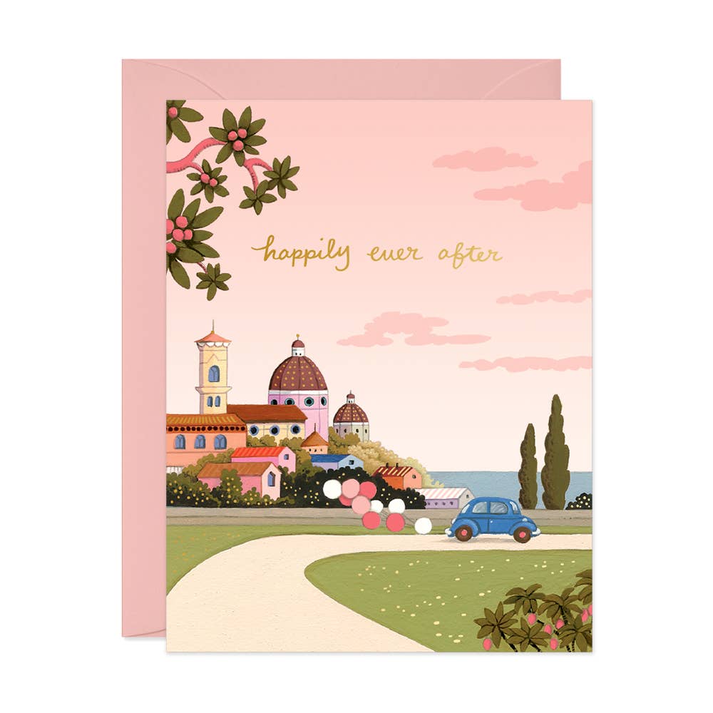 JooJoo Paper - Under Pink Skies Wedding Card - Agricola Street Books