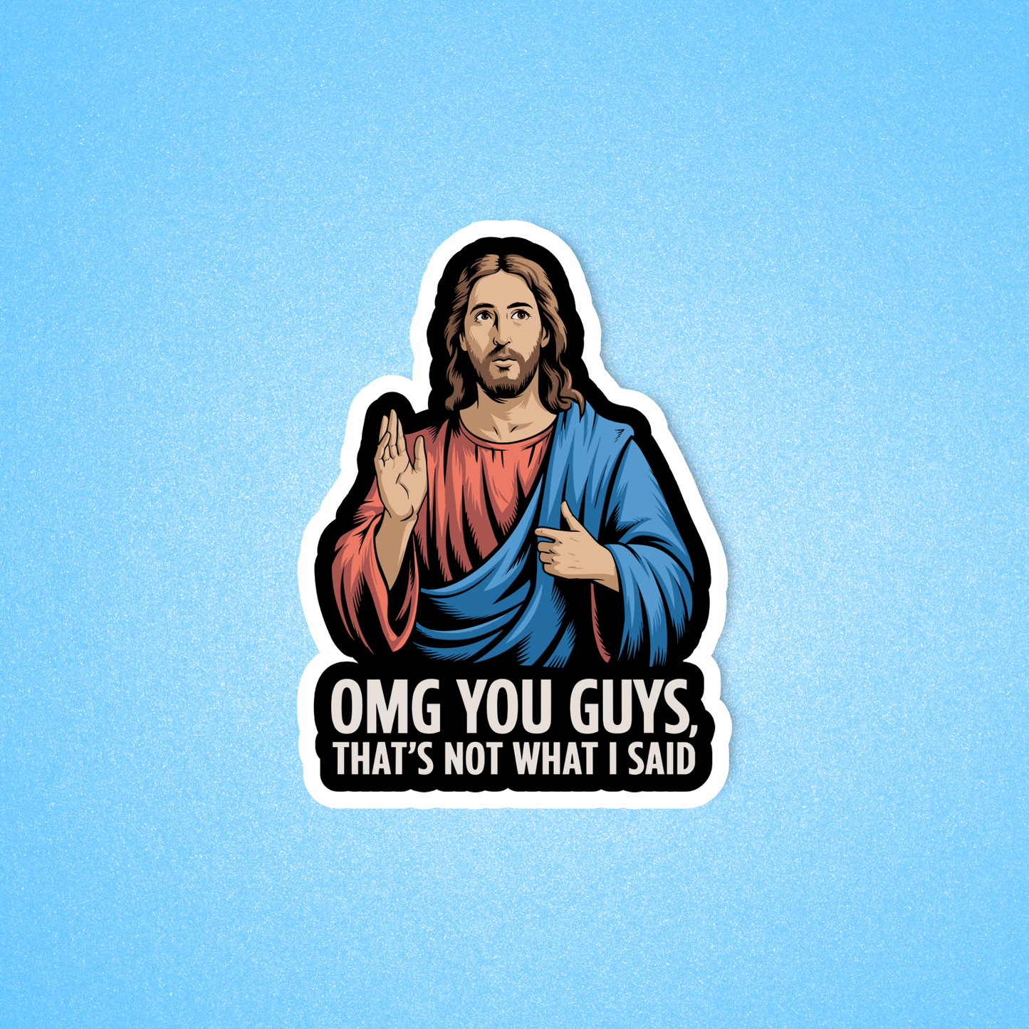 Radical Buttons - Funny Jesus sticker, Funny sticker, Laptop sticker 