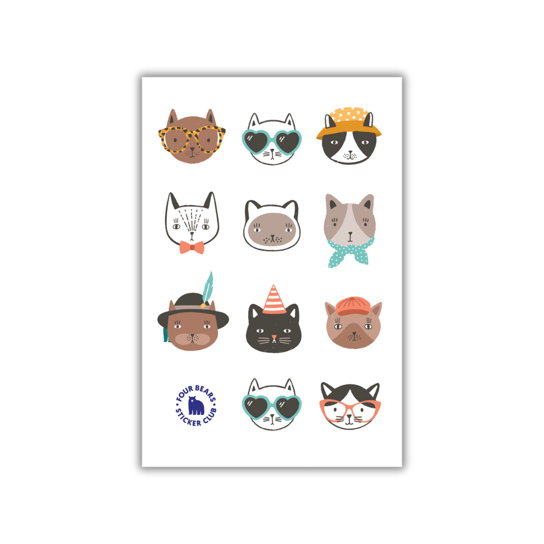 Four Bears Sticker Club - Purr-fect Puffies - Agricola Street Books