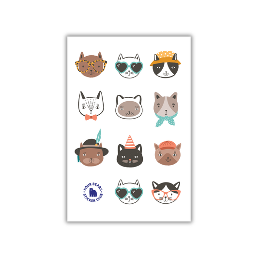 Four Bears Sticker Club - Purr-fect Puffies - Agricola Street Books