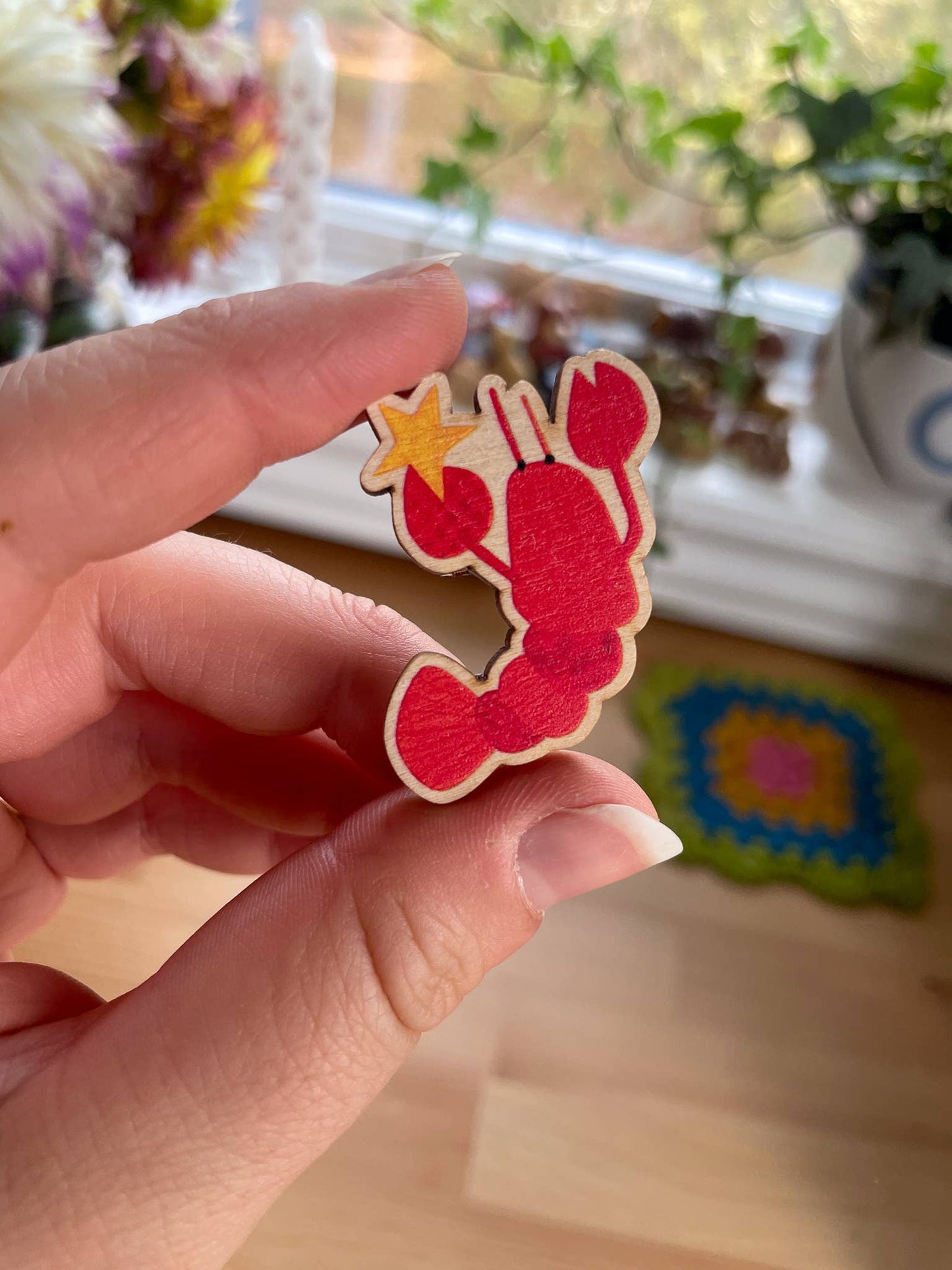 Leah Bees Creations - Lobster - Wooden Pin