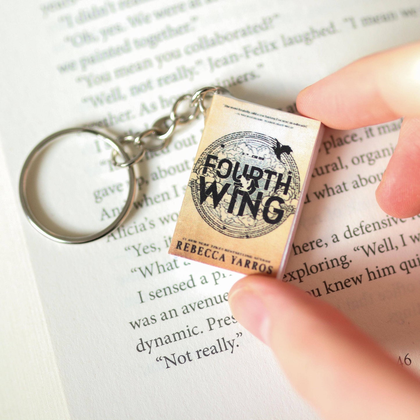 The Sticker Shop - Handmade Mini Fourth Wing Book Keychain By Rebecca Yarros