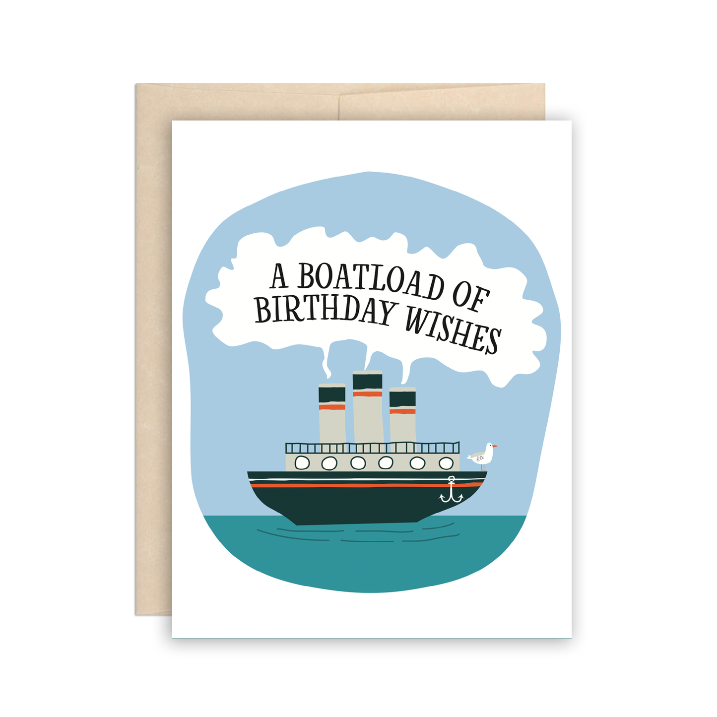 The Beautiful Project - Cute Nautical Boatload of Birthday Wishes Card - Ship, Boat - Agricola Street Books