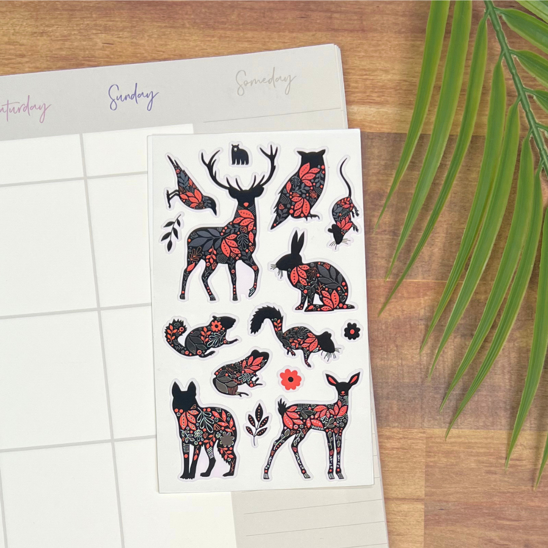 Four Bears Sticker Club - Floral Silhouettes