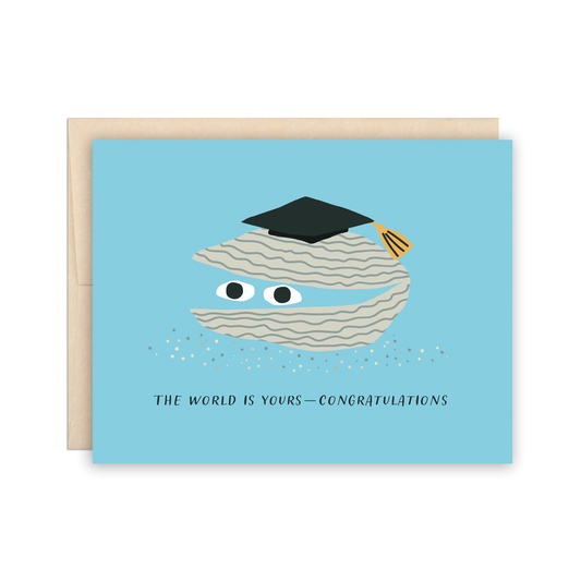 The Beautiful Project - Congratulations Oyster Grad - The world is yours card