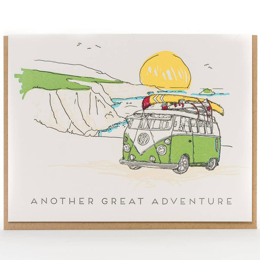 Porchlight Press Letterpress - Another Great Adventure Throwback Card - Agricola Street Books