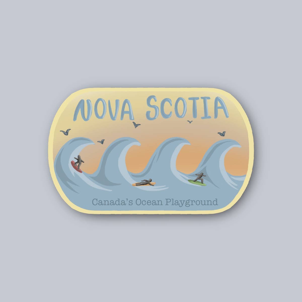Bygone Art Project - Nova Scotia Surf Sticker & Magnet | Ocean Playground