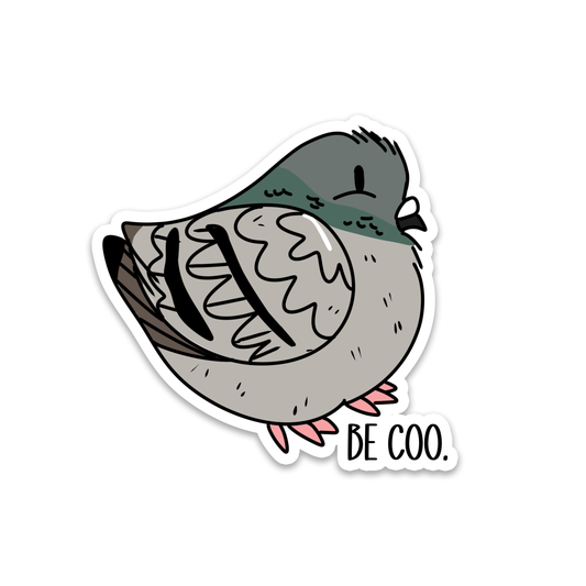 Rebel and Siren Stickers - Be Coo Pigeon | Animals | Bird | Waterproof Sticker | 2.5"