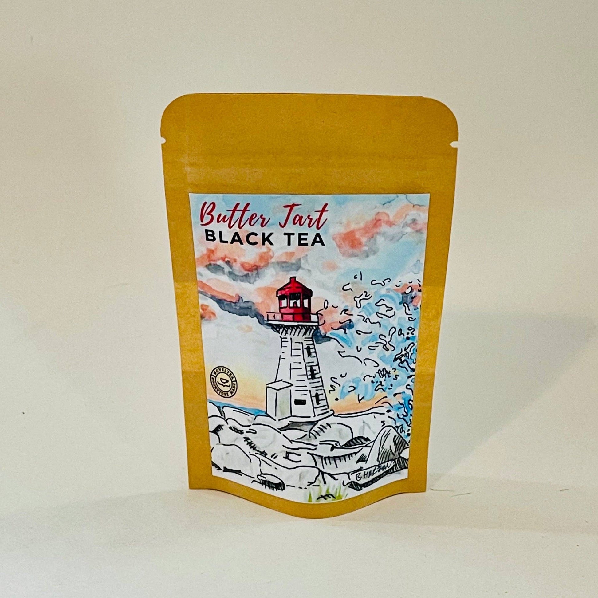 NovelTea Bookstore & Gifts - Artist Label | Peggy's Cove Lighthouse - Butter Tart BLACK TEA - Agricola Street Books
