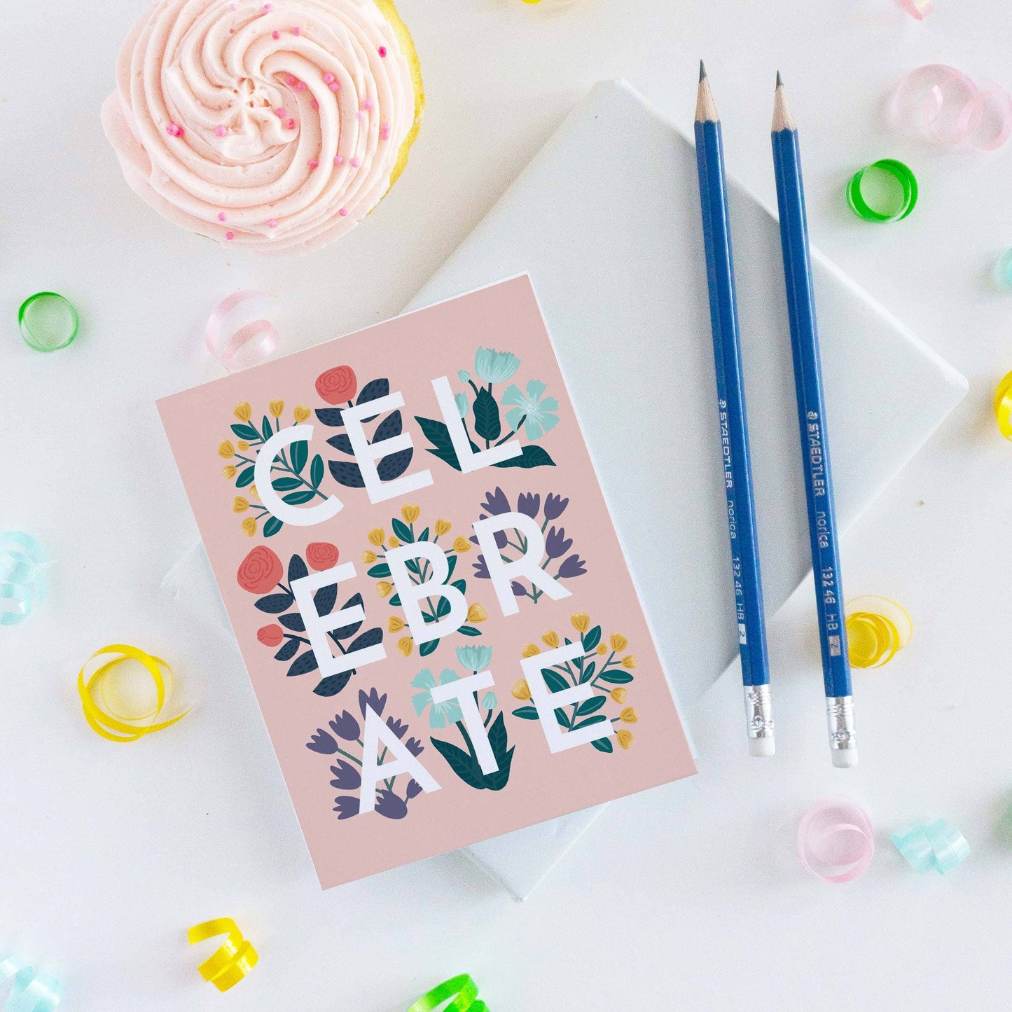 Pedaller Designs - Celebrate Floral Birthday Card - Agricola Street Books