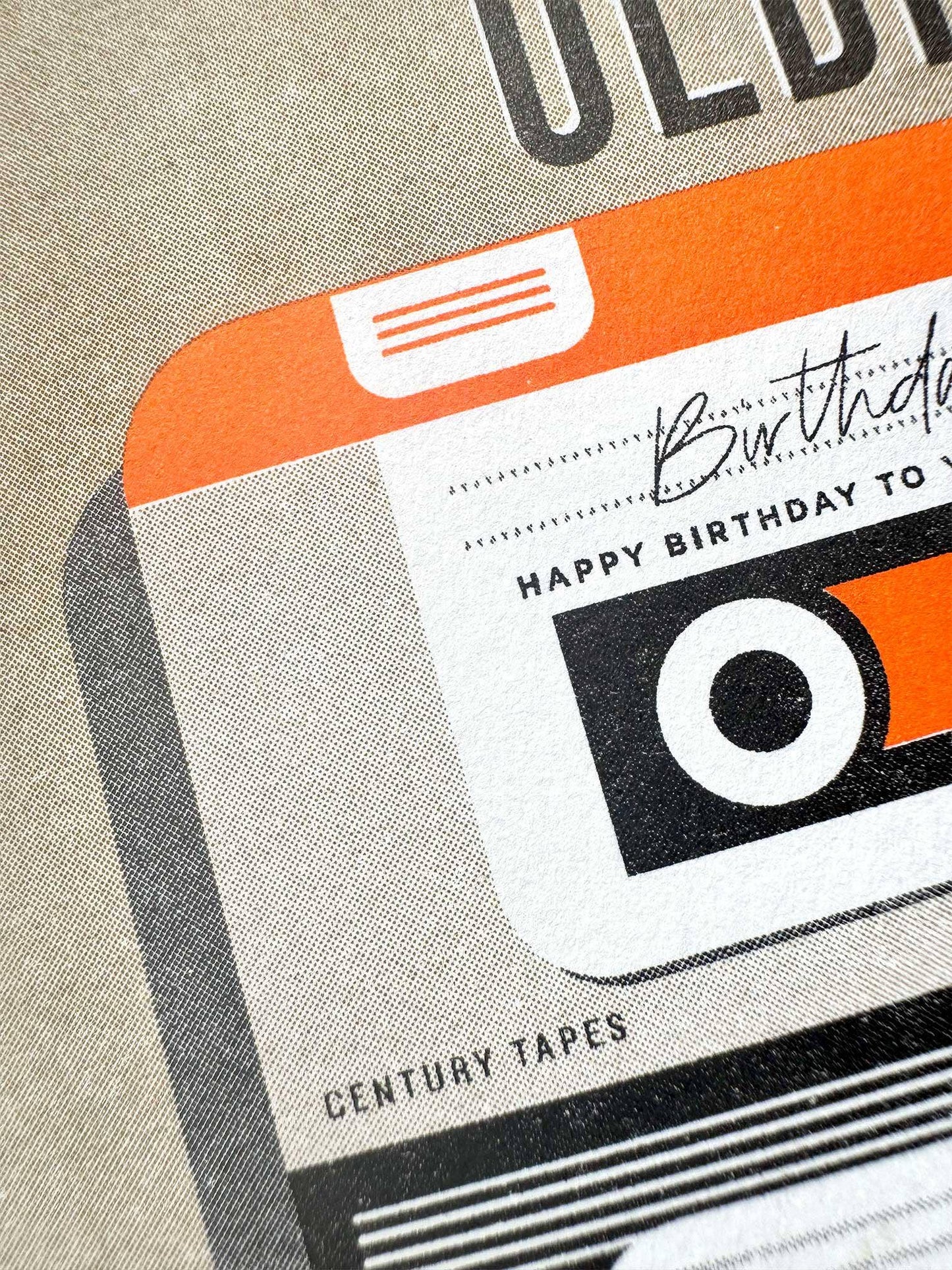 SLY EYE - Retro Birthday Risograph Card Vinyl/Cassette Design