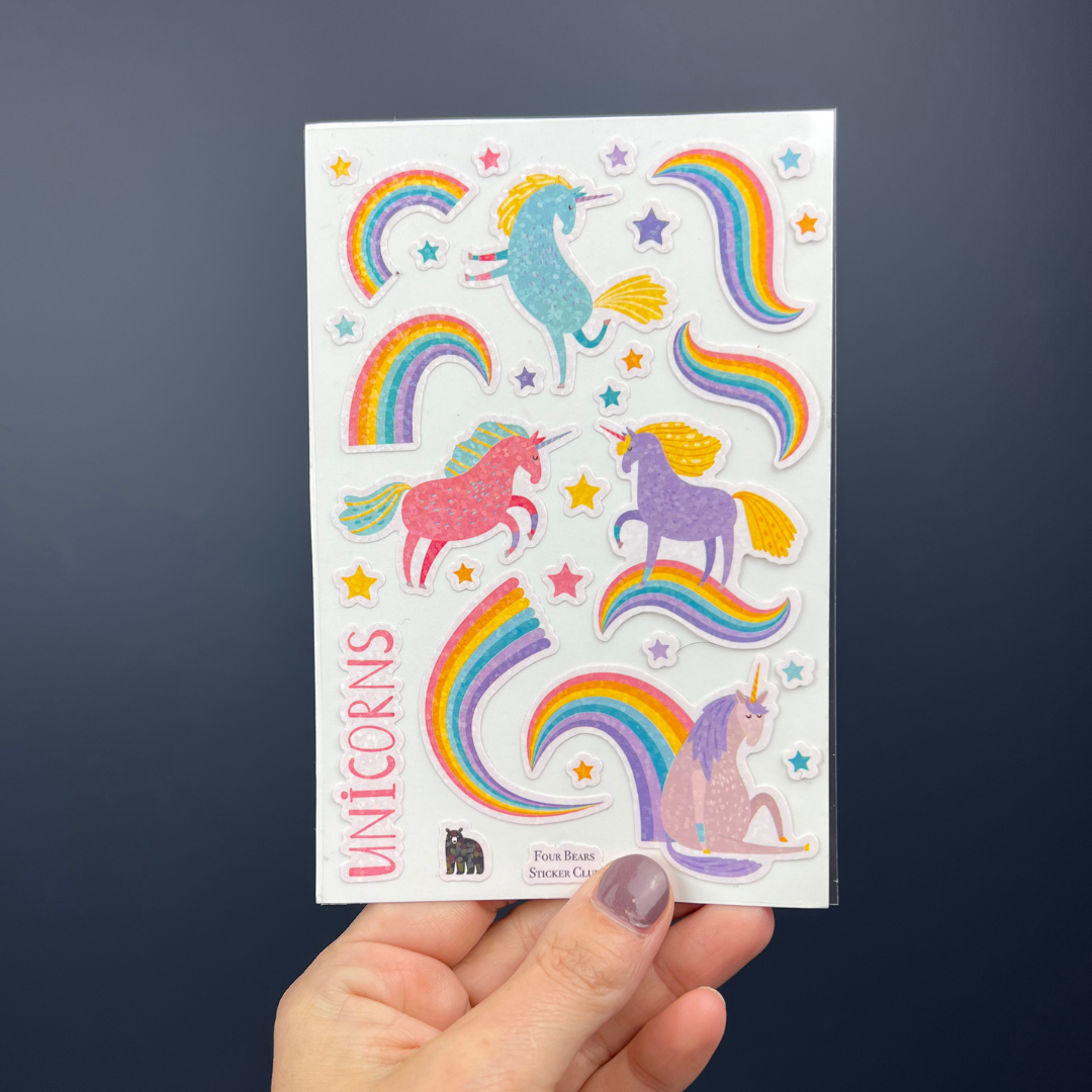 Four Bears Sticker Club - Rainbow Unicorns