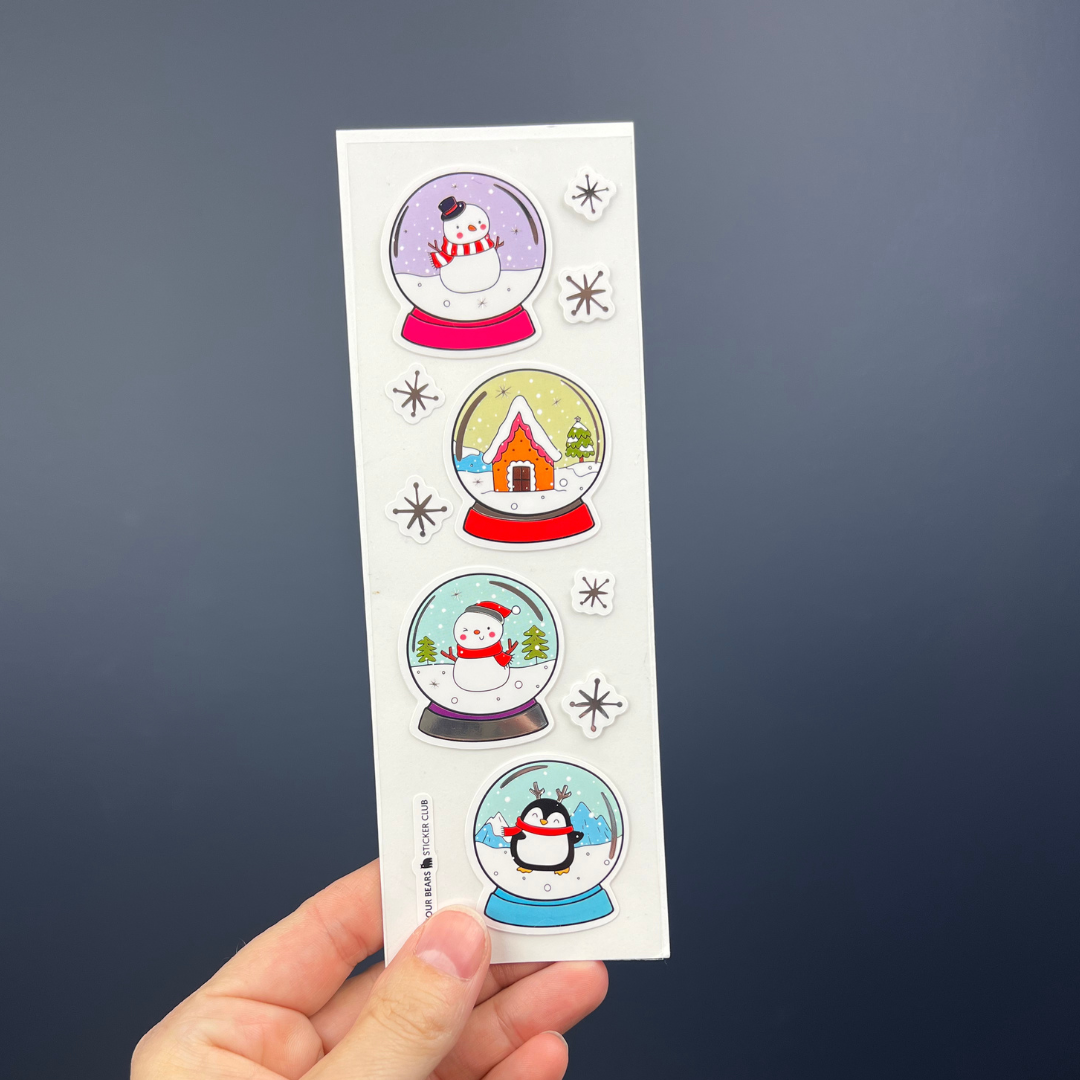 Four Bears Sticker Club - Winter Snow Globes