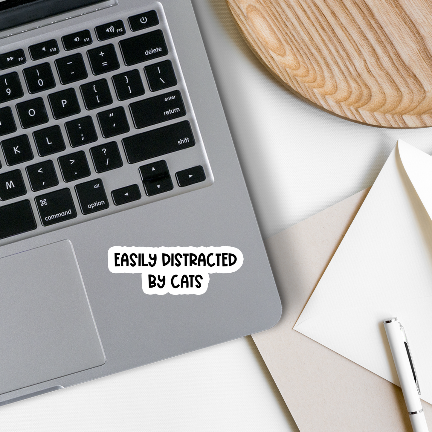 Rebel and Siren Stickers - Easily Distracted by Cats | Text | Waterproof Sticker | 3.5"