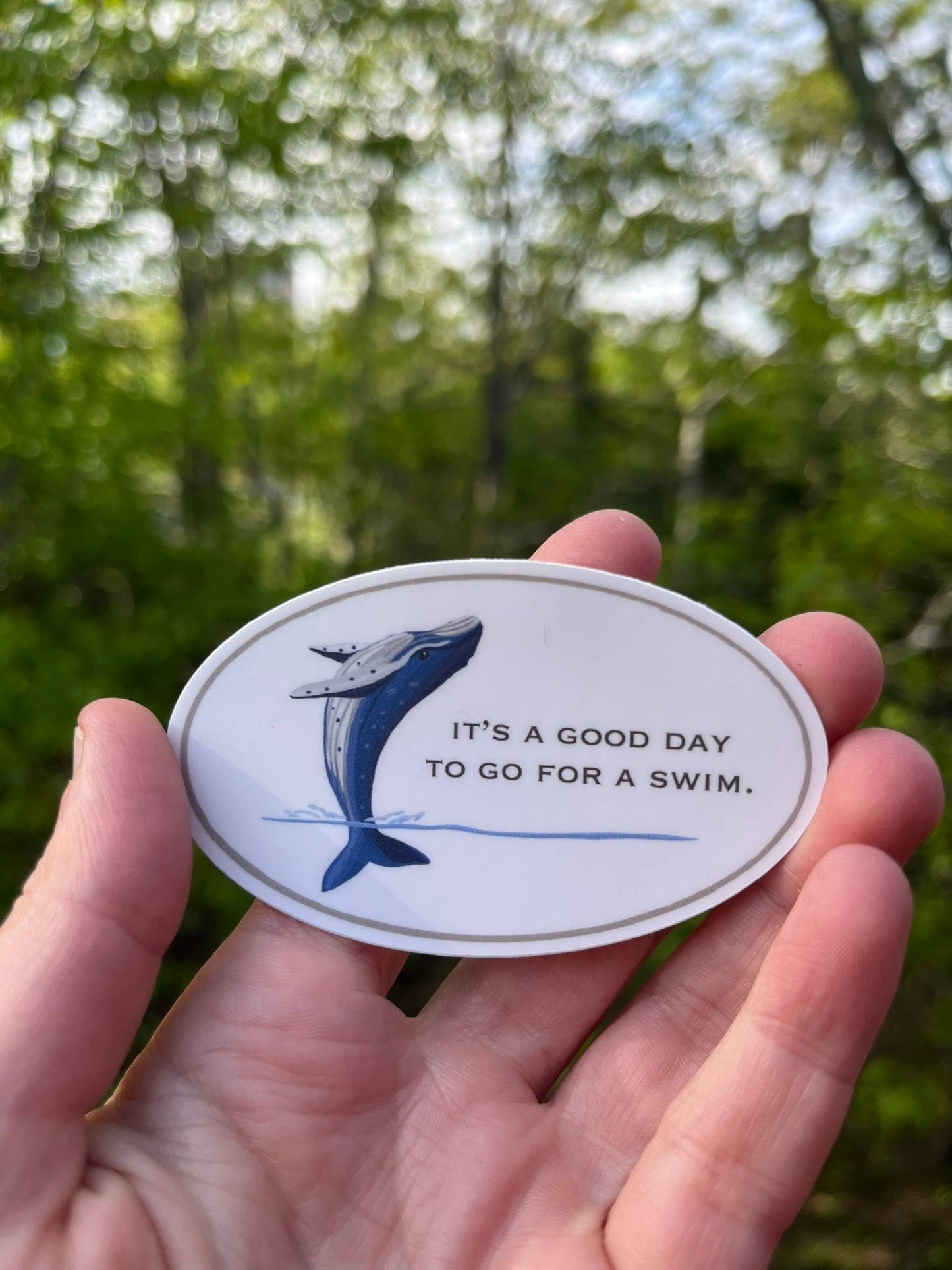 Bygone Art Project - Swim Whale Sticker | Good Day to Swim | Adventure
